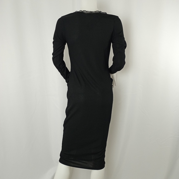 Boohoo Maternity V-Neck Lace Trim Midi Dress NWT - Picture 6 of 10